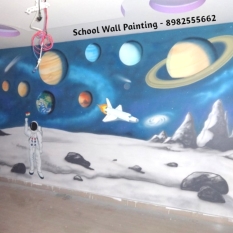 Nursery school cartoon wall painting 3d wall painting services Modern kids school wall painting in India